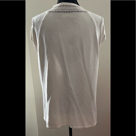 Jones New York Cream Silky Knit Cap Sleeve Sweater Size XL - Picture 4 of 8
